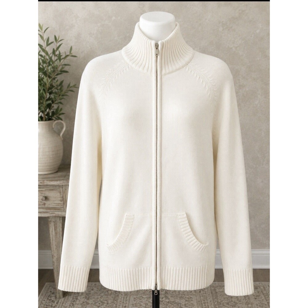 Unbranded 42” Bust 26” Bust Size XL Heavy Cotton Zip Front Cardigan